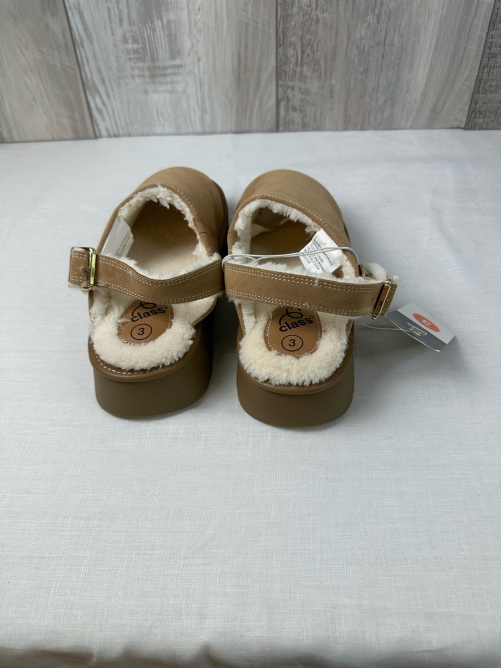 art class Tan Faux-Suede Shearling Slip-On Clog Mules - Picture 6 of 7